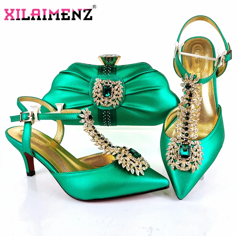 Green Color Lady Shoes and Bag Set for Wedding Dress High Quality 2021 New Arrivals Shoes Matching Bag For Christamas Party
Green Color Lady Shoes and Bag Set for Wedding Dress High Quality 2021 New Arrivals Shoes Matching Bag For Christamas Party