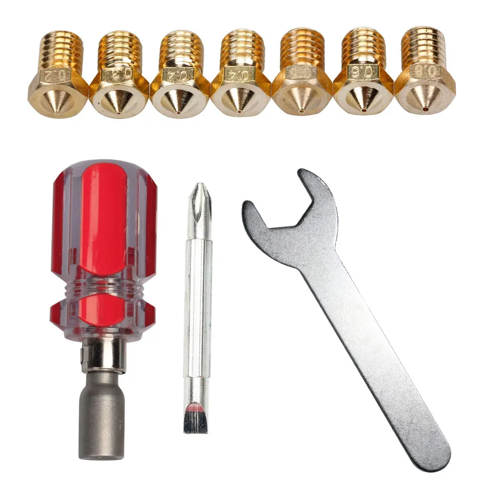 3D Printer Nozzle Replacement Tool Set Spanner 0.2mm 0.3mm 0.4mm 0.5mm 0.6mm 0.8mm J-Head E3D V5 V6 herramientas de mano
3D Printer Nozzle Replacement Tool Set Spanner 0.2mm 0.3mm 0.4mm 0.5mm 0.6mm 0.8mm J-Head E3D V5 V6 herramientas de mano