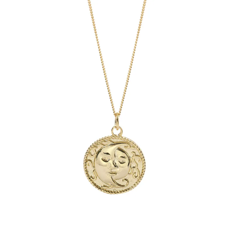 925 Silver Coin Sun Moon Pendant Necklace Jewelry Minimalism Chocker Kolye Vintage Collier Bijoux Femme Women Fashion
925 Silver Coin Sun Moon Pendant Necklace Jewelry Minimalism Chocker Kolye Vintage Collier Bijoux Femme Women Fashion