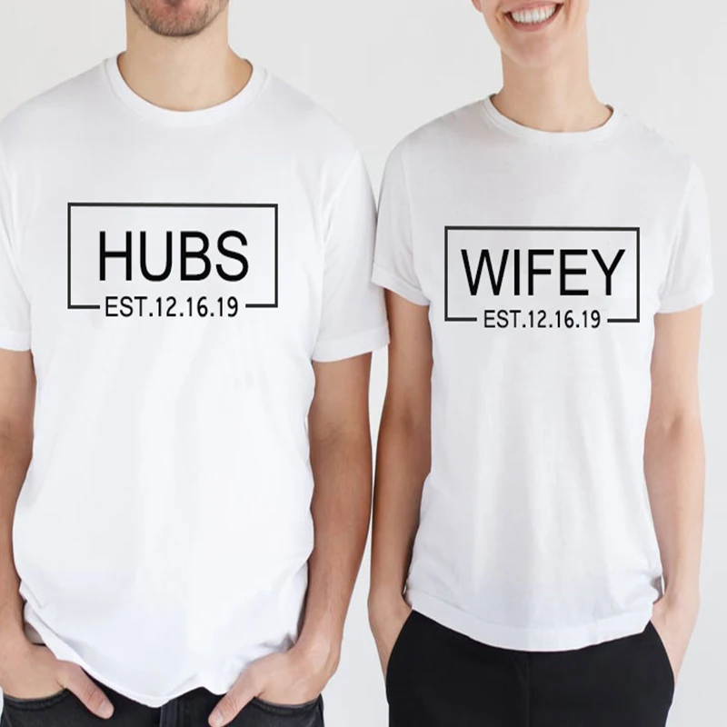 Hubs and Wifey Shirts Custom Wedding TShirts Husband and Wife Honeymoon Tee Just Married Tops Couples Matching 2021 Letter
Hubs and Wifey Shirts Custom Wedding TShirts Husband and Wife Honeymoon Tee Just Married Tops Couples Matching 2021 Letter
