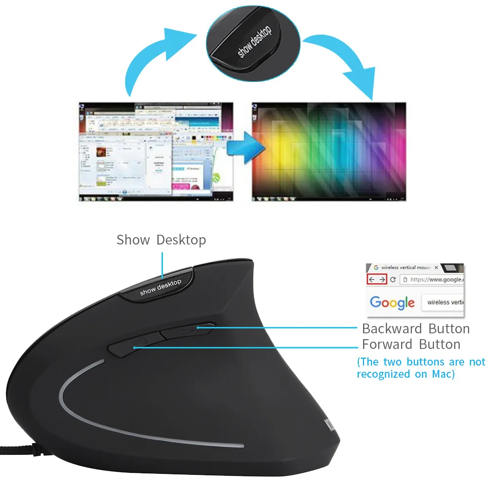 Ergonomic Mouse High Precision Optical Vertical Mouse With Show DesktopAdjustable DPI 800 /1200/2400/3200 Wired Computer Mous
Ergonomic Mouse High Precision Optical Vertical Mouse With Show DesktopAdjustable DPI 800 /1200/2400/3200 Wired Computer Mous