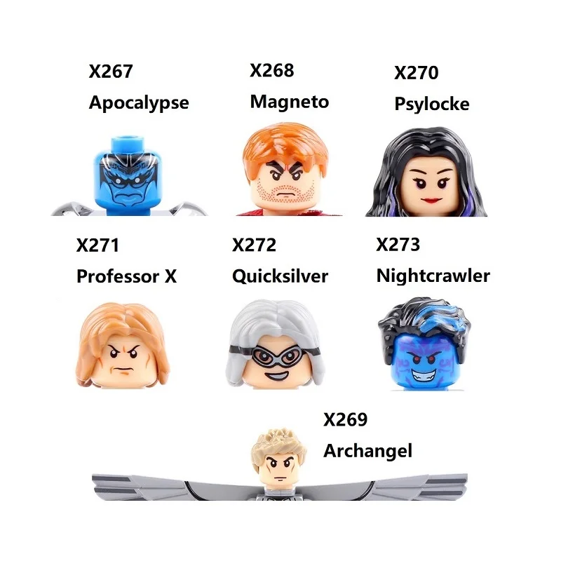 X Men X-Men Archangel Magneto Apocalypse Psylocke профессор Quicksilver Nightcrawler строительные блоки мини