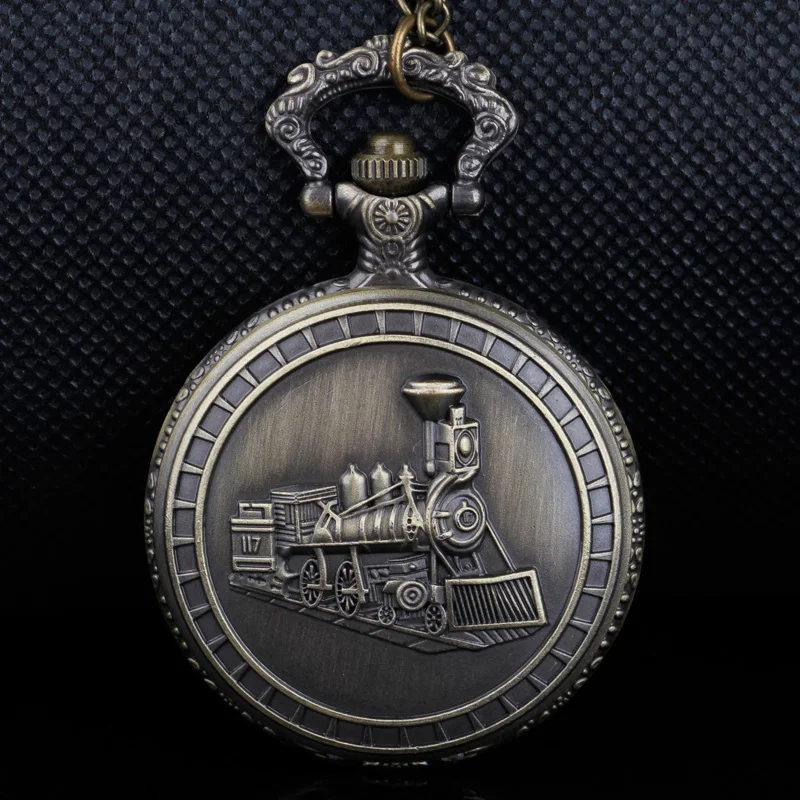 

Vintage Train Flip Type Quartz Pocket Watch White Dial Men and Women Necklace Pendant Gift retroid pocket 3