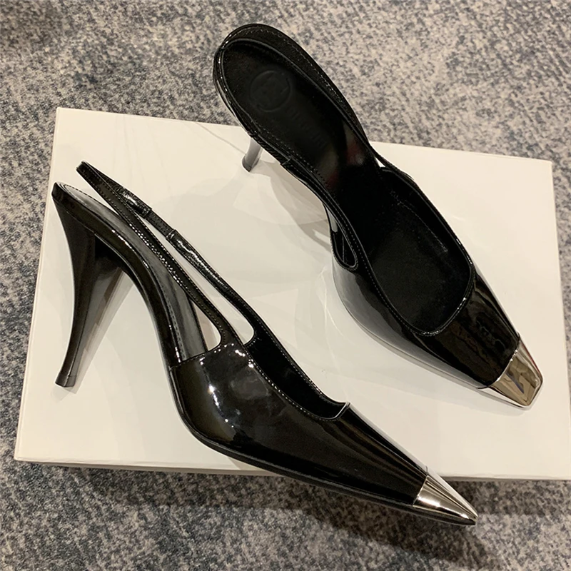 9CM Metal Square Toe Super High Heels Sandals Concise Design Black Patent Leather Pumps Sexy Office Runway Party Women Shoes
9CM Metal Square Toe Super High Heels Sandals Concise Design Black Patent Leather Pumps Sexy Office Runway Party Women Shoes