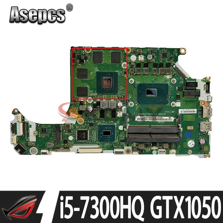 NB.Q2Q11.003 NBQ2Q11003 Laptop DDR4 Motherboard C5MMH / C7MMH LA E911P w/ i5 7300HQ & GTX1050 V4G For Acer A715 71G Laptops|Материнские