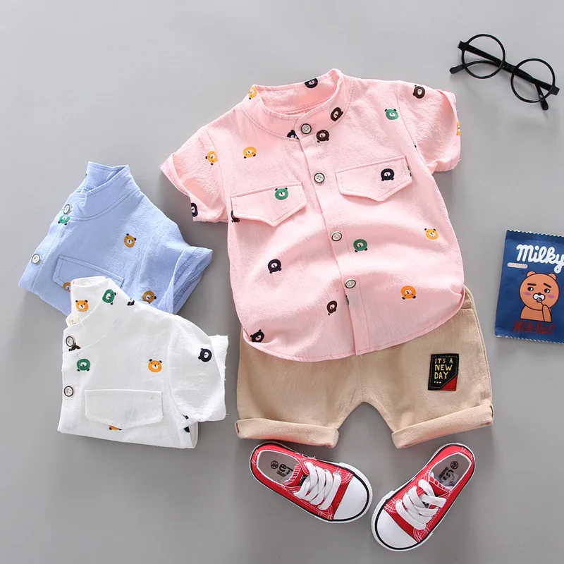 Summer Baby Boys Cartoon Shirt Formal Clothing Set Little Kids Suits Set Fashion Short Shirt Pants 2pac/set Children Clothes Set
Summer Baby Boys Cartoon Shirt Formal Clothing Set Little Kids Suits Set Fashion Short Shirt Pants 2pac/set Children Clothes Set