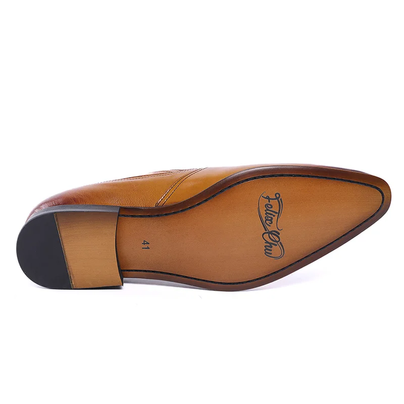FELIX CHU Italian Style Black Yellow Genuine Leather Men Loafer Slip On Formal Shoes Wedding Party Pointed Toe Male Dress Shoe
FELIX CHU Italian Style Black Yellow Genuine Leather Men Loafer Slip On Formal Shoes Wedding Party Pointed Toe Male Dress Shoe