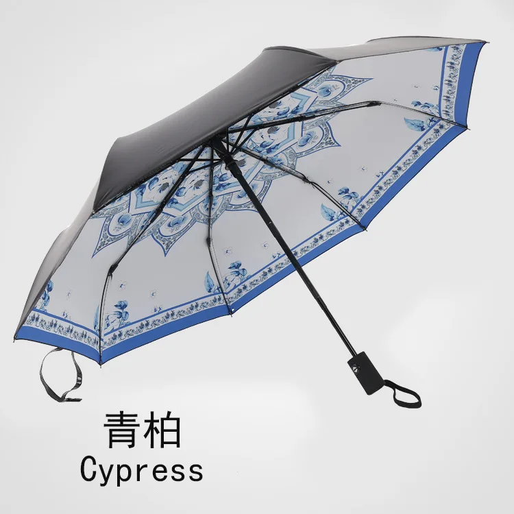 Women Parasol Automatic Three-folding Umbrella Creative Folding Vinyl Umbrella Sunscreen Rain And Sun Dual-purpose Umbrella
Women Parasol Automatic Three-folding Umbrella Creative Folding Vinyl Umbrella Sunscreen Rain And Sun Dual-purpose Umbrella