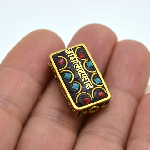 Разнообразные Антикварные Золотые Ретро Непальские бусины, красные коралловые тибетские металлические бусины, подвеска для браслета, ожерелья