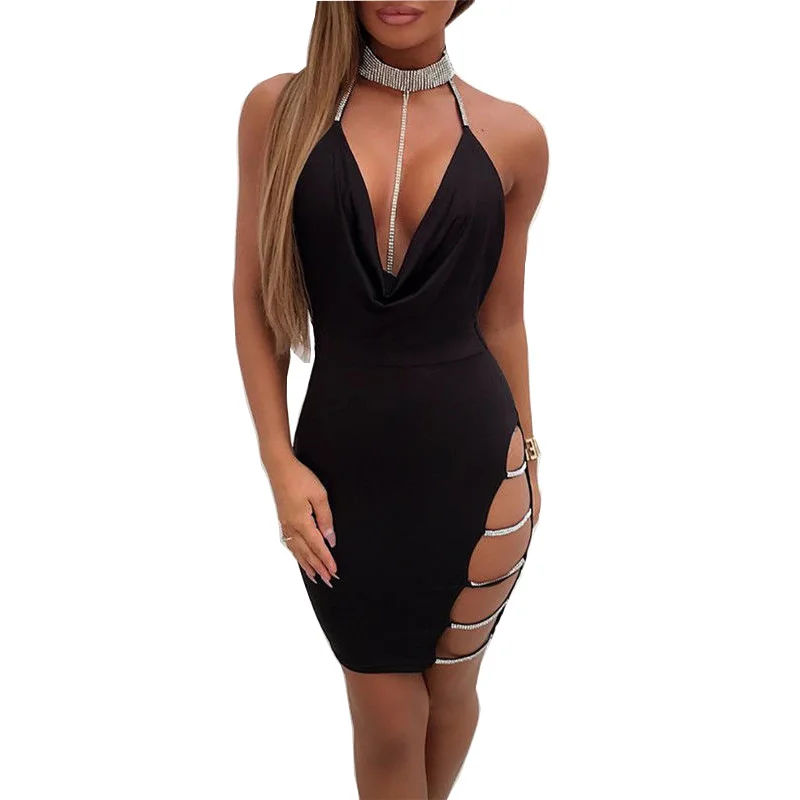Woman Summer Dress Sexy V-neck Backless Dress Women Strap Sleeveless Halter Party Club Outfits Bodycon Womens Dresses Vestido
Woman Summer Dress Sexy V-neck Backless Dress Women Strap Sleeveless Halter Party Club Outfits Bodycon Womens Dresses Vestido