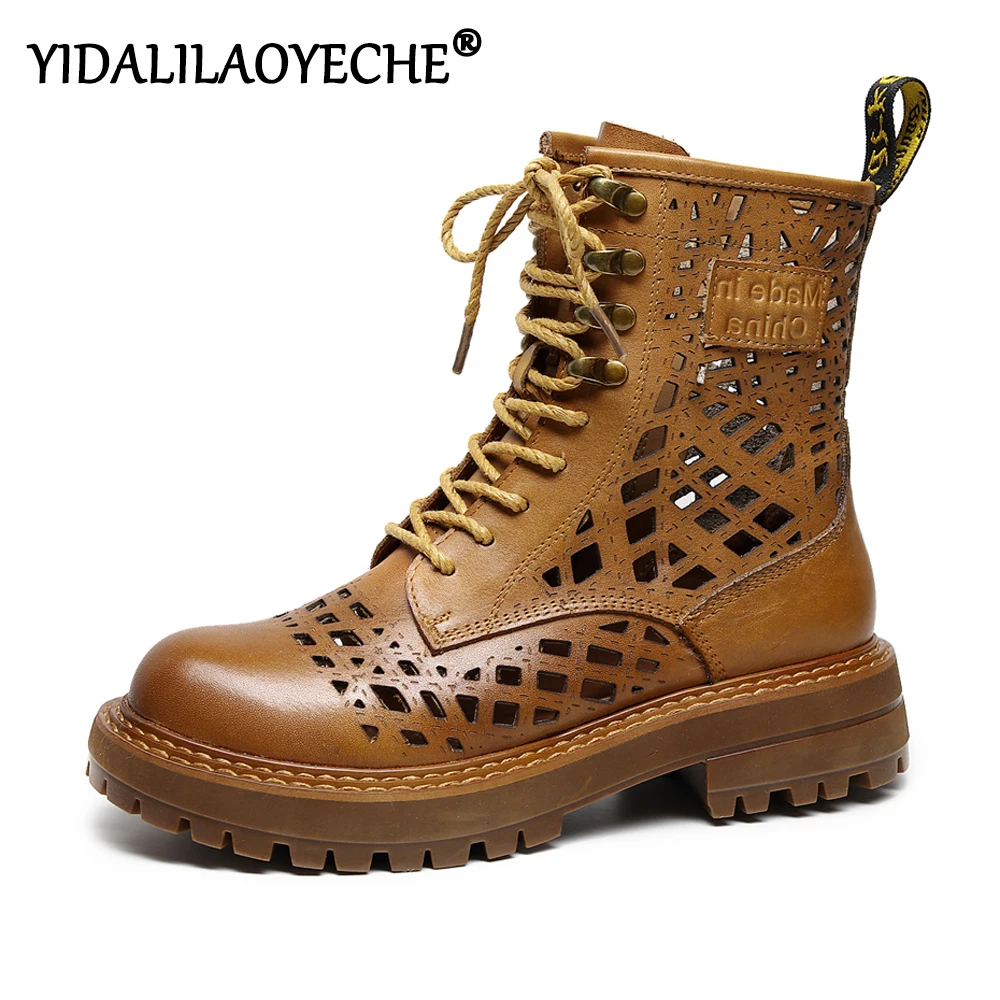 Summer Boots Women Genuine Leather Woman Boots Shoes Leather Lace Up Ankle Boots Soild Women Breathable Hollow Mesh Boots
Summer Boots Women Genuine Leather Woman Boots Shoes Leather Lace Up Ankle Boots Soild Women Breathable Hollow Mesh Boots