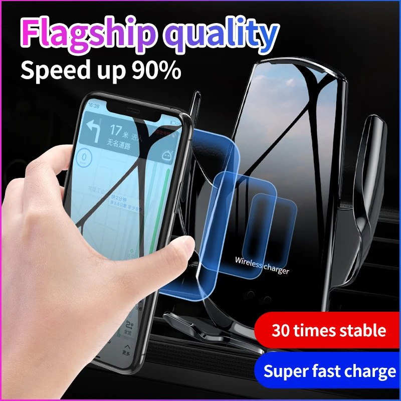 Q6 15W Wireless Charger Automatic Clamping Fast Charging Phone Holder Mount for iPhone 11 Huawei Samsung Smart Phones
Q6 15W Wireless Charger Automatic Clamping Fast Charging Phone Holder Mount for iPhone 11 Huawei Samsung Smart Phones