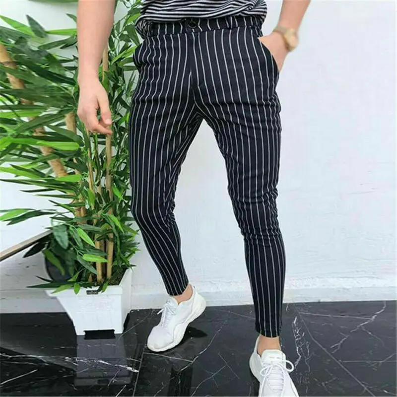 New Men's Striped Casual Slim Fitness Pants Male Trousers Business Pencil Casual Fashion Elastic Bodybuilding Streetwear
New Men's Striped Casual Slim Fitness Pants Male Trousers Business Pencil Casual Fashion Elastic Bodybuilding Streetwear
