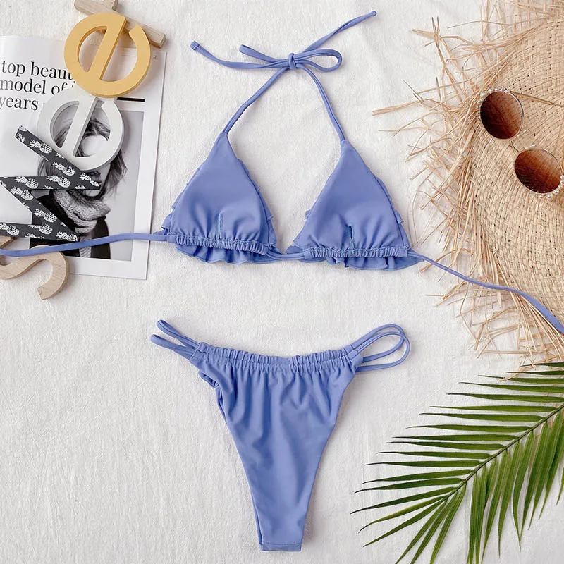 Rivertrip Ruffled Bikinis Ruched Women's Swimsuits Sexy Strap Halter Swimwear for Women New Push Up Bathing Suit Sexy Biquini
Rivertrip Ruffled Bikinis Ruched Women's Swimsuits Sexy Strap Halter Swimwear for Women New Push Up Bathing Suit Sexy Biquini