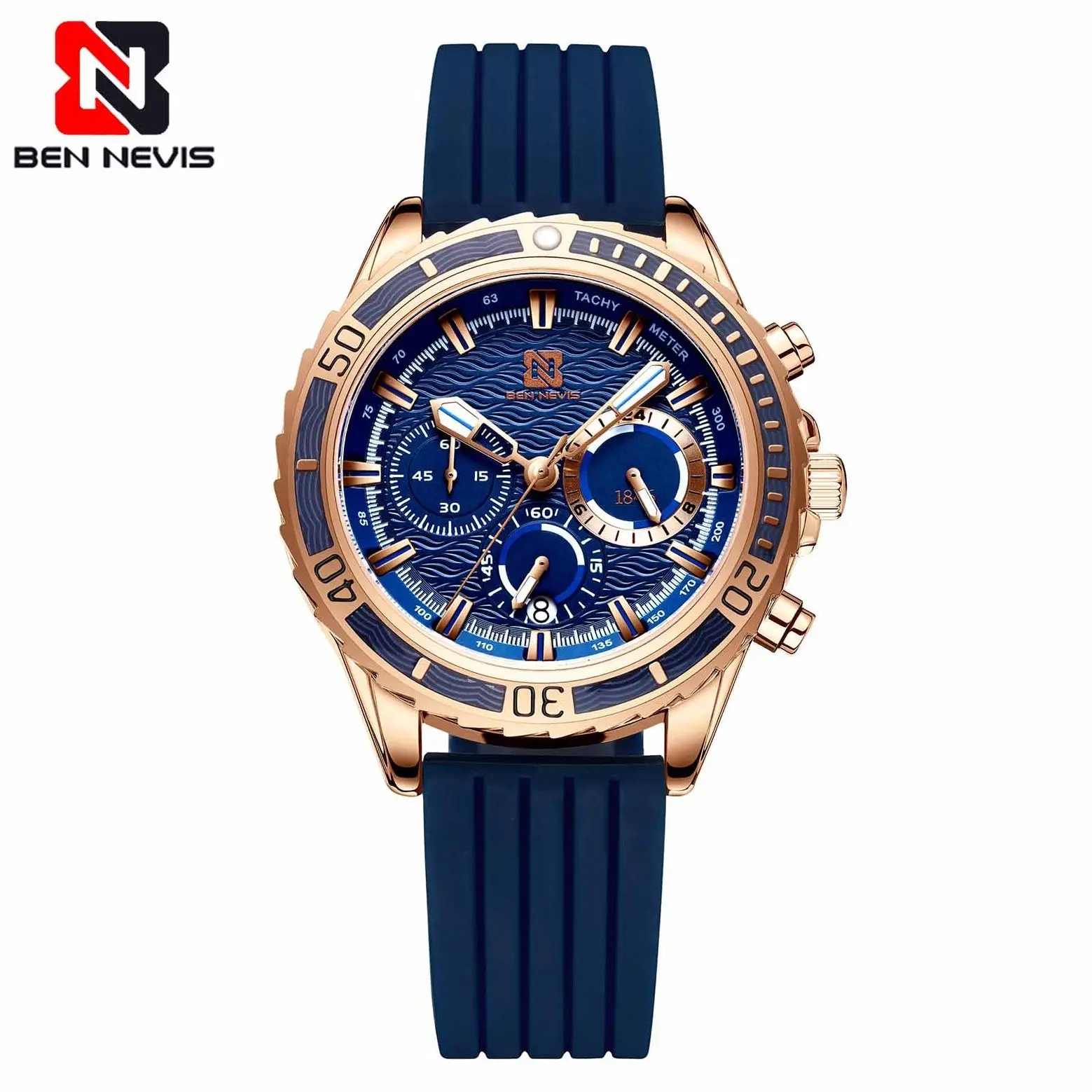 Мужские многофункциональные кварцевые часы-хронограф с силиконовым ремешком
Мужские многофункциональные кварцевые часы-хронограф с силиконовым ремешком