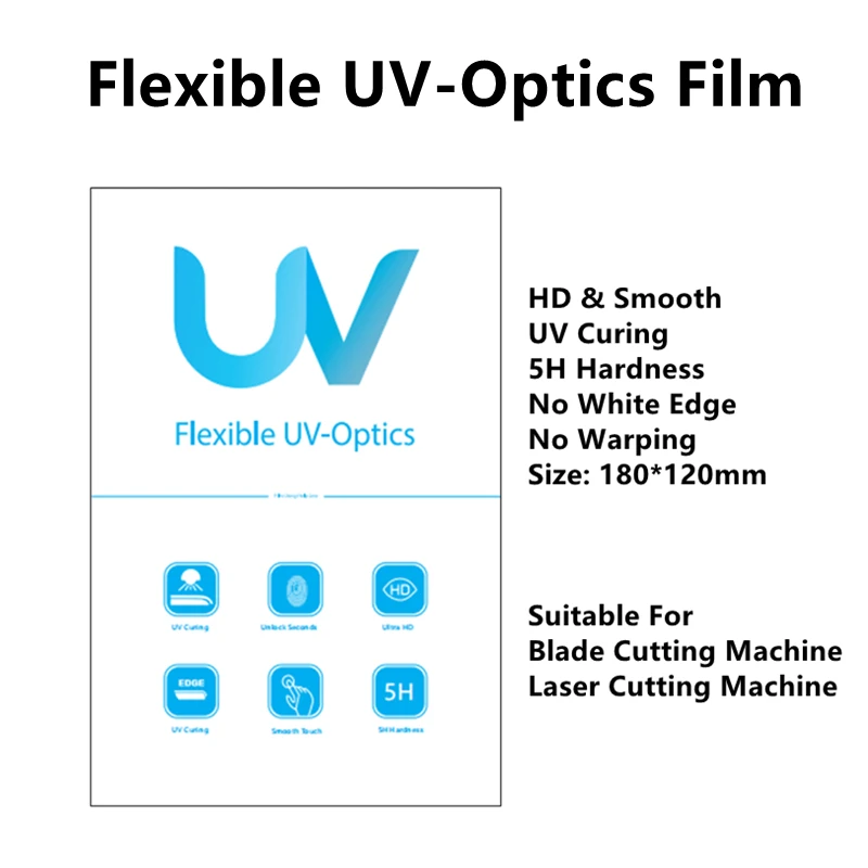 50pcs HD UV Hardened Film For Blade Or Laser Cutting Machine Flexible UV-Optics Front FilmScreen Protector For All Mobile Phone
50pcs HD UV Hardened Film For Blade Or Laser Cutting Machine Flexible UV-Optics Front FilmScreen Protector For All Mobile Phone
