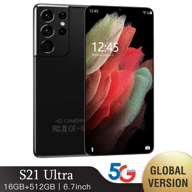 S21 Ultra Smartphone Global Version Galay 16GB RAM 512GB 4G/5G Celular Mobile Phones ROM Dual Sim Face Unlocked CellPhone
S21 Ultra Smartphone Global Version Galay 16GB RAM 512GB 4G/5G Celular Mobile Phones ROM Dual Sim Face Unlocked CellPhone
