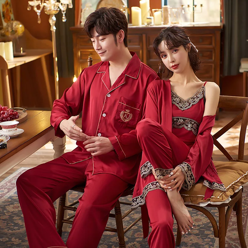 Summer Men Long Sleeve Pants Women's Robe Sling Pants Set Luxury Style Fashion Sleepwear Couple Home Clothes Nightwear
Summer Men Long Sleeve Pants Women's Robe Sling Pants Set Luxury Style Fashion Sleepwear Couple Home Clothes Nightwear