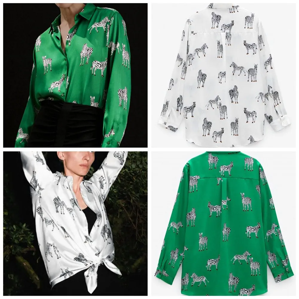 2021 Hot Office Ladies Tops Women Satin Blouse Long Sleeve Zebra Print Shirts Vintage Femme Chandails Fashion Blusa De Mujer
2021 Hot Office Ladies Tops Women Satin Blouse Long Sleeve Zebra Print Shirts Vintage Femme Chandails Fashion Blusa De Mujer