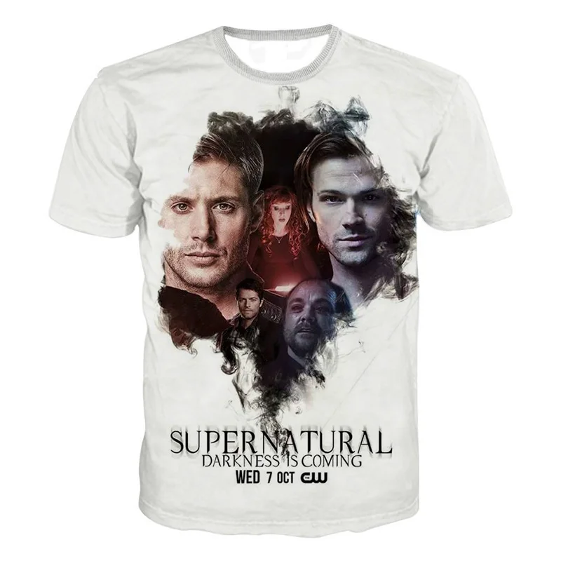 2021 new supernatural 3D printed short-sleeved T-shirt horror TV series fashion casual men's and women's streetwear T-shirt tops
2021 new supernatural 3D printed short-sleeved T-shirt horror TV series fashion casual men's and women's streetwear T-shirt tops