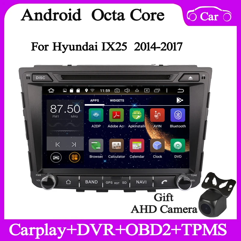 2din 8core Carplay android10 Car stereo multimedia player for Hyundai IX25 2014 16 17 gps navi audio radio head unit wifi TPMS
2din 8core Carplay android10 Car stereo multimedia player for Hyundai IX25 2014 16 17 gps navi audio radio head unit wifi TPMS