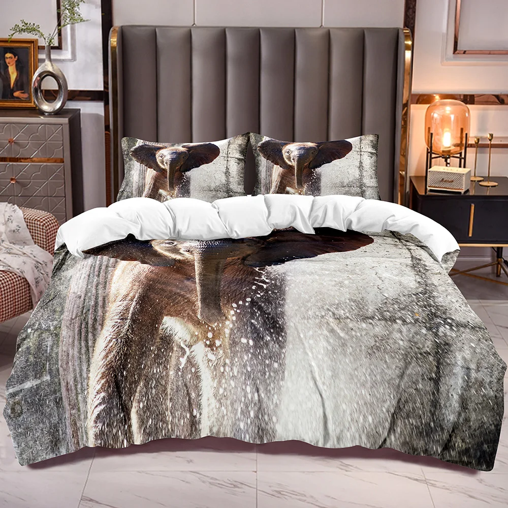 Elephant Bathing Pattern Comforter Cover Kids Duvet Cover Animal Theme Bedding Quilt Cover Zipper Closure Corner Ties
Elephant Bathing Pattern Comforter Cover Kids Duvet Cover Animal Theme Bedding Quilt Cover Zipper Closure Corner Ties
