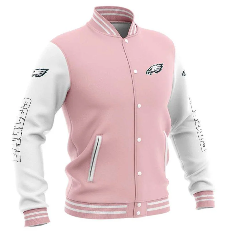 American Size Men'S Baseball Jacket Sports Outdoor Coat Eagles Blue Casual White Sleeve Pilot Buckle Jersey
American Size Men'S Baseball Jacket Sports Outdoor Coat Eagles Blue Casual White Sleeve Pilot Buckle Jersey