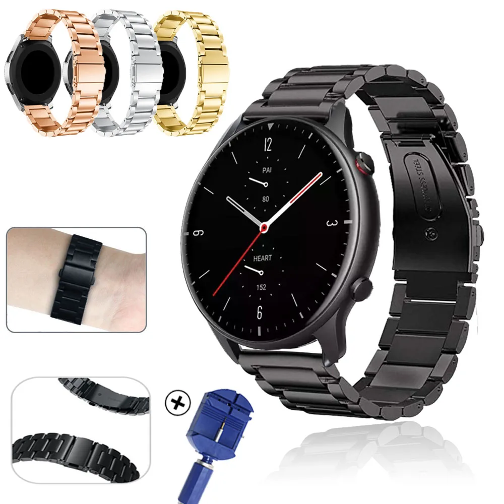 Metal Steel belt Bracelet For Huawei GT2 42 46MM GT2 Pro Wrist Strap For Huami Amazfit GTR 2E/GTS 2/Bip U/Bracelet B5 Watchband
Metal Steel belt Bracelet For Huawei GT2 42 46MM GT2 Pro Wrist Strap For Huami Amazfit GTR 2E/GTS 2/Bip U/Bracelet B5 Watchband