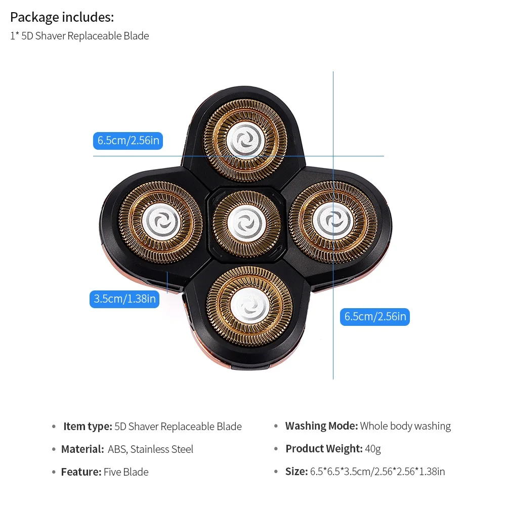 Five Floating Heads Replacement Blades For Electric Beard Razors Shaver Washable 5D Heads Wet Dry Dual Blades Shaving Body Hair
Five Floating Heads Replacement Blades For Electric Beard Razors Shaver Washable 5D Heads Wet Dry Dual Blades Shaving Body Hair