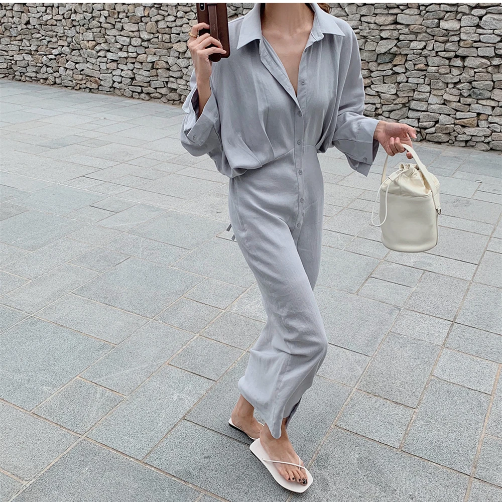 French Vintage Slim Temperament Fairy Midi Shirt Dress Loose Long Sleeve Button Laple Loose Fashion Casual Ladies Clothing
French Vintage Slim Temperament Fairy Midi Shirt Dress Loose Long Sleeve Button Laple Loose Fashion Casual Ladies Clothing
