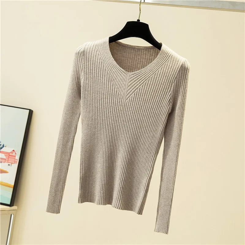 New Spring Autumn Women Sweaters High Quality Solid Color V Collar Casual Lady Sweater Korean Fashion Slim Fit Femme Sweaters
New Spring Autumn Women Sweaters High Quality Solid Color V Collar Casual Lady Sweater Korean Fashion Slim Fit Femme Sweaters
