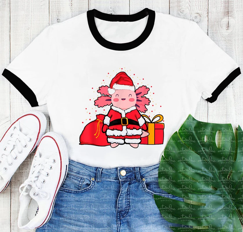 Axolotl Santa Claus Cartoon Print Women Tshirts Funny White Christmas Gift T-Shirt Femme Tumblr Clothes T Shirt Female Wholesale
Axolotl Santa Claus Cartoon Print Women Tshirts Funny White Christmas Gift T-Shirt Femme Tumblr Clothes T Shirt Female Wholesale