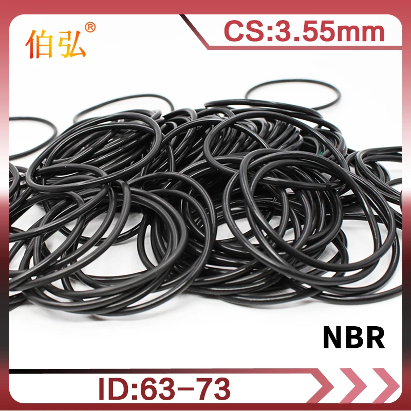 

10PCS/lot Rubber Ring NBR Sealing O-Ring Nitrile CS3.55mm ID 63/65/67/67.5/69/71/73 mm Seal Oil Wear Gasket Washer