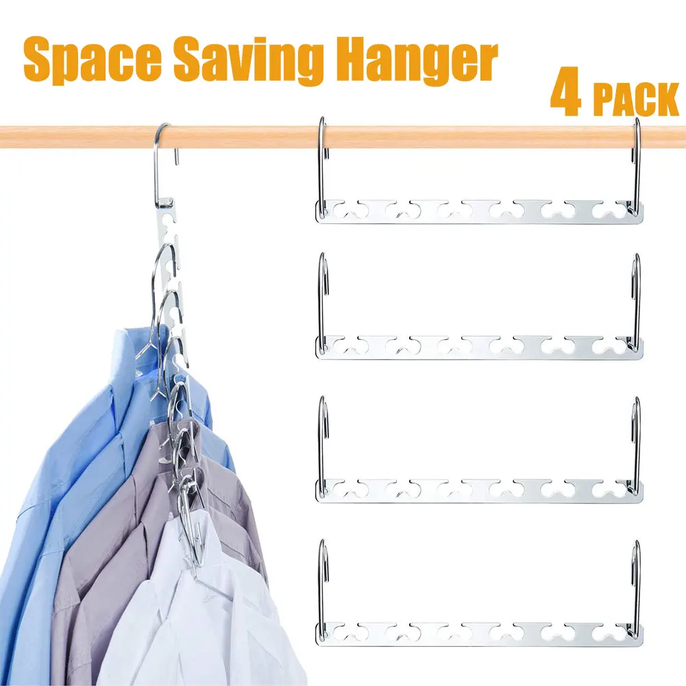 New Metal Magic Hanger Space Saver Saving Wonder Clothes Closet-Organizer Hooks Saving Wardrobe Space, Updated Hook Design
New Metal Magic Hanger Space Saver Saving Wonder Clothes Closet-Organizer Hooks Saving Wardrobe Space, Updated Hook Design