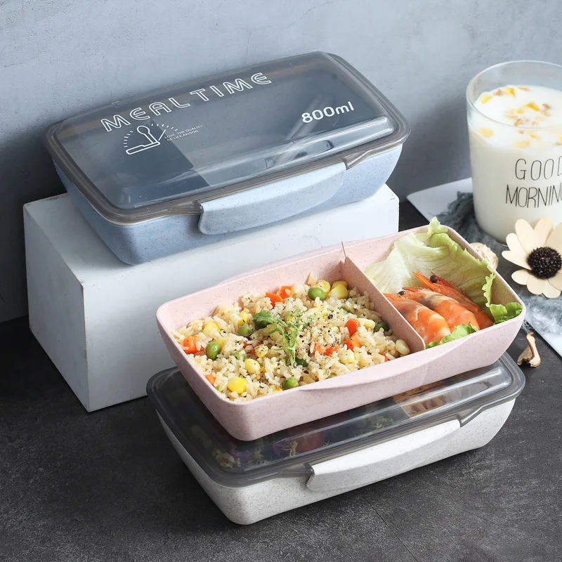 Пшеничная солома Bento Box японский стиль Отсек 2020 микроволновые нагревательные