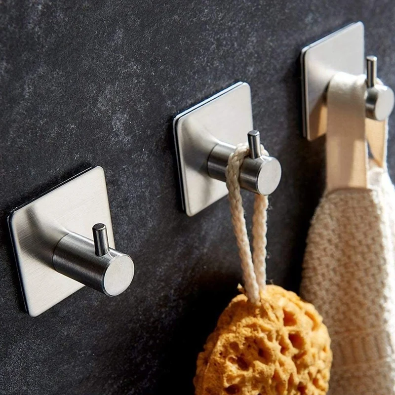 Self Adhesive Hooks Clip Stainless Steel Heavy Duty Adhesive Hooks Towel Holders for Bathrooms Stick on Hooks
Self Adhesive Hooks Clip Stainless Steel Heavy Duty Adhesive Hooks Towel Holders for Bathrooms Stick on Hooks