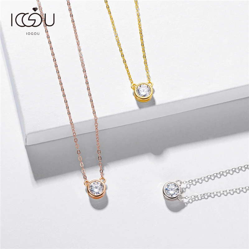 IOGOU 100% 925 Sterling Silver 1 Carat D Color Moissanite Pendant Necklace Women Sparkling Wedding Moissanite Diamond Jewelry
IOGOU 100% 925 Sterling Silver 1 Carat D Color Moissanite Pendant Necklace Women Sparkling Wedding Moissanite Diamond Jewelry