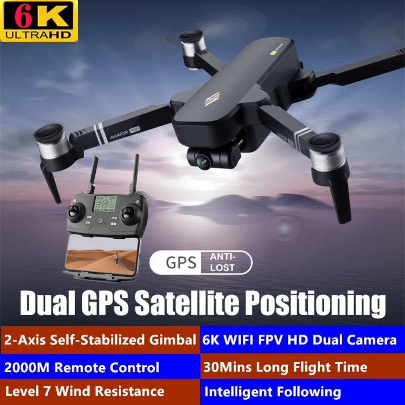 Бесщеточный Дрон с GPS, двойное расположение, Wi-Fi, FPV, 2-осевой карданный подвес, 6K UHD Двойная камера, Уровень 7, сопротивление ветру, умный Радиоуправляемый Дрон
Бесщеточный Дрон с GPS, двойное расположение, Wi-Fi, FPV, 2-осевой карданный подвес, 6K UHD Двойная камера, Уровень 7, сопротивление ветру, умный Радиоуправляемый Дрон