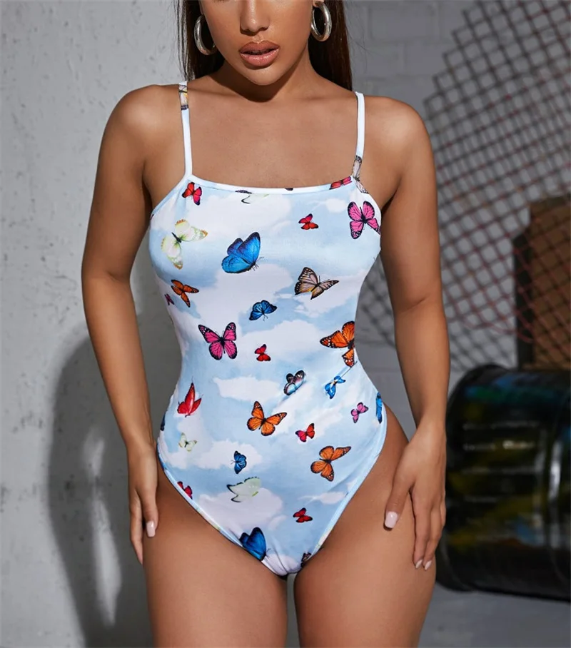 Женский монокини с принтом бабочки, сексуальный купальный костюм с высоким вырезом, женский купальник на бретелях-спагетти, цельные пляжны... 
Женский монокини с принтом бабочки, сексуальный купальный костюм с высоким вырезом, женский купальник на бретелях-спагетти, цельные пляжны...