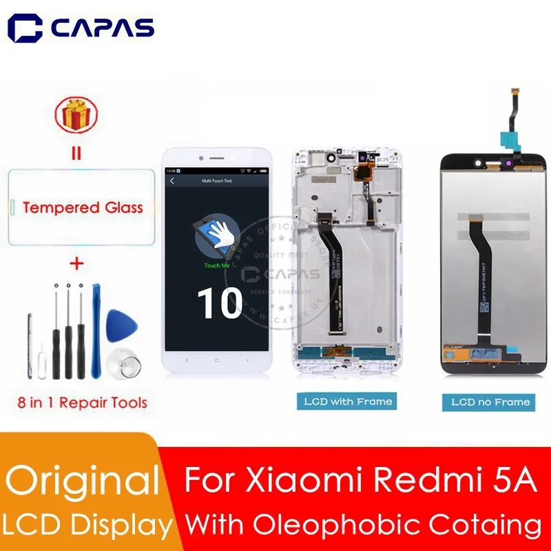 Оригинальный Для Xiaomi Redmi 5A ЖК дисплей с рамкой в сборе 10 сенсорный экран