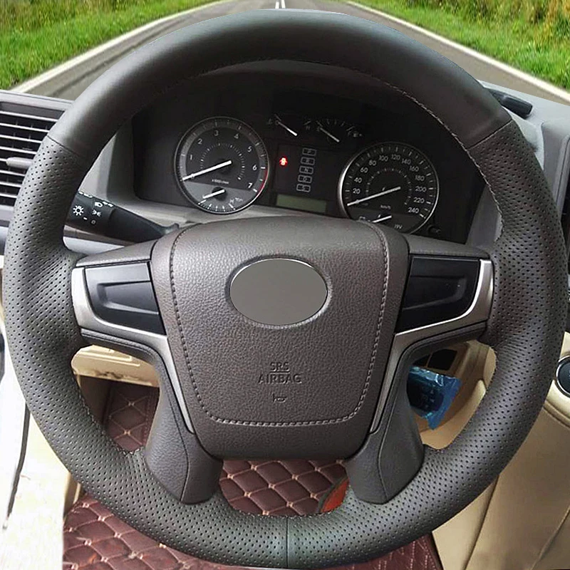 Black Artificial Leather Hand-stitched Car Steering Wheel Cover For Toyota Land Cruiser 2016-2019 Land Cruiser Prado 2018
Black Artificial Leather Hand-stitched Car Steering Wheel Cover For Toyota Land Cruiser 2016-2019 Land Cruiser Prado 2018