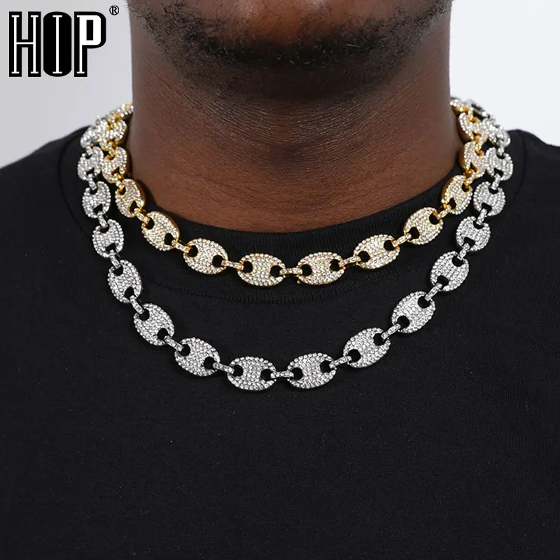 HIP HOP CZ Gold Plated Coffee Iced Out Alloy Bean Pig Nose Rhinestone Necklace Charm Link Chain Bling Necklaces for Men Jewelry
HIP HOP CZ Gold Plated Coffee Iced Out Alloy Bean Pig Nose Rhinestone Necklace Charm Link Chain Bling Necklaces for Men Jewelry