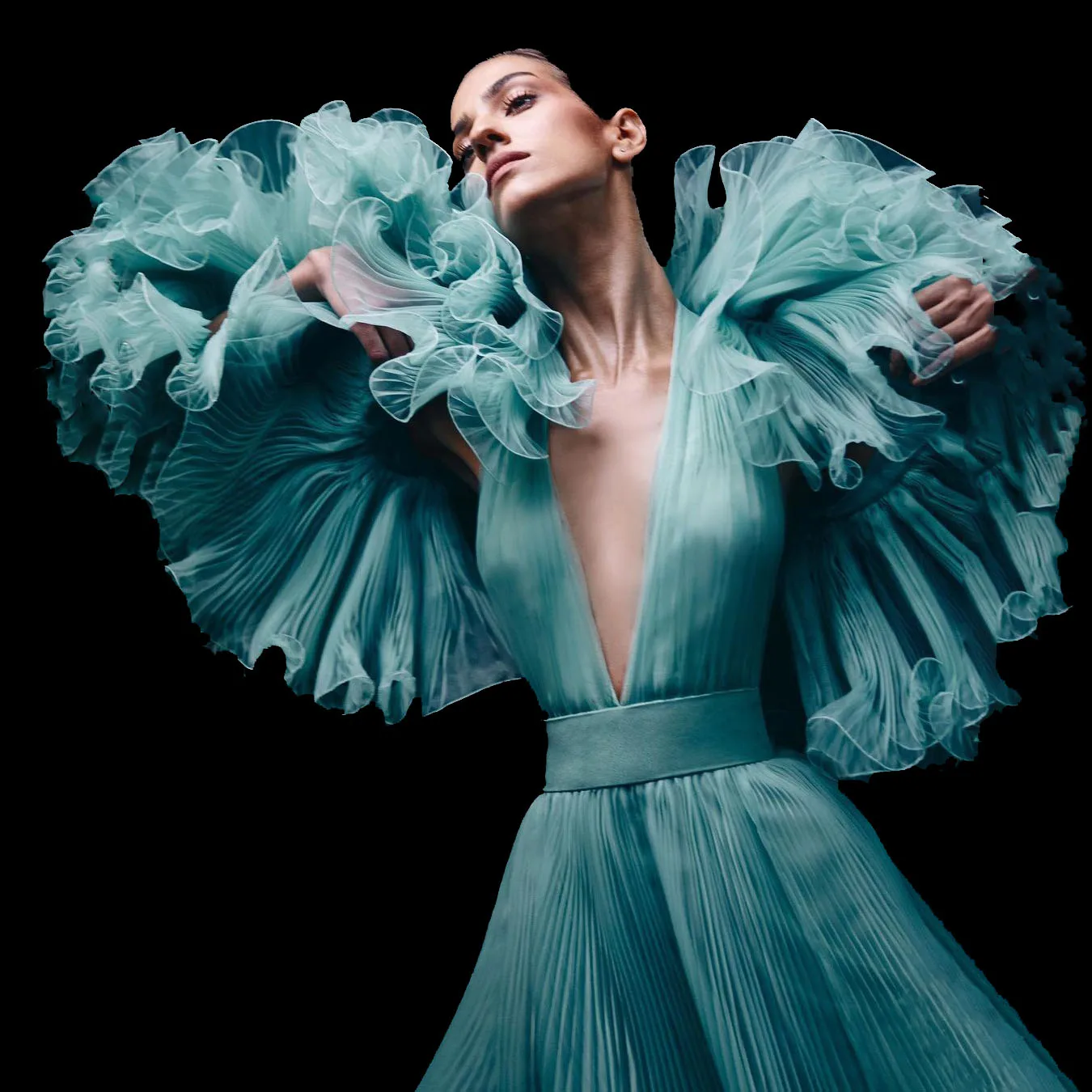 Long Party Dress V-Neck Layered Ruffles Sleeve Floor Length A-Line Tulle Evening Dress Plus Size Women's Foraml Dresses
Long Party Dress V-Neck Layered Ruffles Sleeve Floor Length A-Line Tulle Evening Dress Plus Size Women's Foraml Dresses