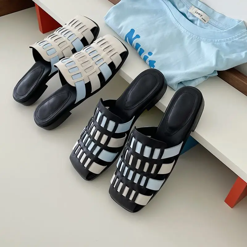 ALLBITEFO New arrive genuine leather thick heels women slippers low-heeled comfortable women sandals flip flops sandalias 
ALLBITEFO New arrive genuine leather thick heels women slippers low-heeled comfortable women sandals flip flops sandalias