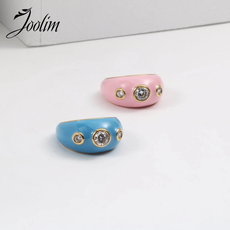 

Joolim High End Gold PVD Waterproof Zirconium-plated Set With Drop Glue Rings for Women Stainless Steel Jewelry Wholesale