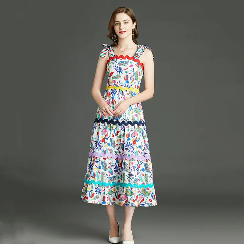 2021 new summer ladies sexy suspender dress high quality retro colorful leaf print patchwork elegant slim dress
2021 new summer ladies sexy suspender dress high quality retro colorful leaf print patchwork elegant slim dress