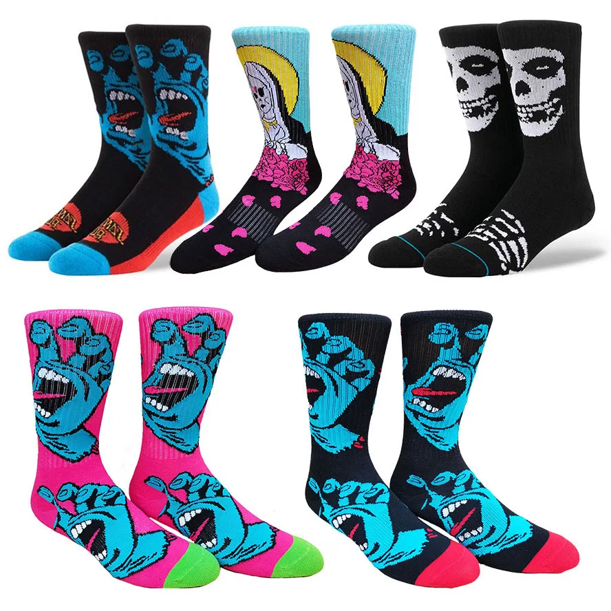 Streetwear Socks Misfits Skull Screaming Hand Hip Hop Novelty Socks Men Skateboard Basketball 
Streetwear Socks Misfits Skull Screaming Hand Hip Hop Novelty Socks Men Skateboard Basketball