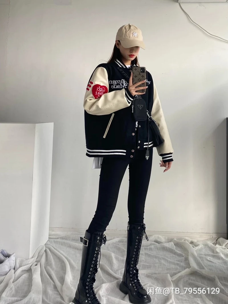 2021 New HUMAN MADE Girls Don't Cry Love Leather Sleeve Baseball Uniform HUMAN MADE Couple jacket Hoodie
2021 New HUMAN MADE Girls Don't Cry Love Leather Sleeve Baseball Uniform HUMAN MADE Couple jacket Hoodie