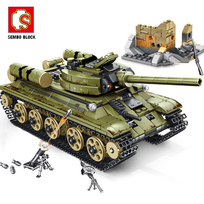 Конструктор SEMBO, модель советского танка времен Второй мировой войны, T-34 блоков, игрушки для мальчиков, 683 шт.
Конструктор SEMBO, модель советского танка времен Второй мировой войны, T-34 блоков, игрушки для мальчиков, 683 шт.