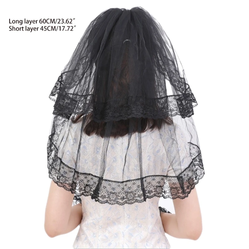 2021 New Wedding Bridal Veil with Comb Hair Accessories for Bride 2-Layer with Lace Trim Black Sheer Tulle Photo Props
2021 New Wedding Bridal Veil with Comb Hair Accessories for Bride 2-Layer with Lace Trim Black Sheer Tulle Photo Props